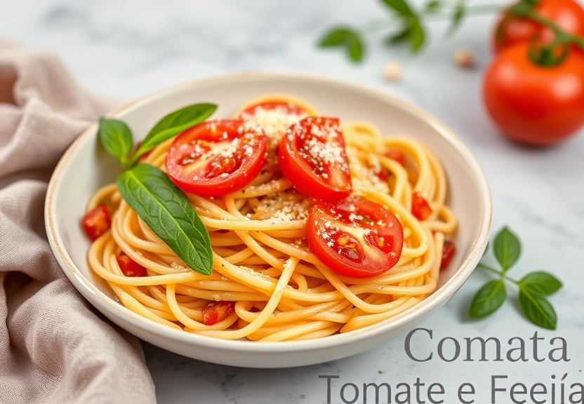 Representação visual de Pasta de Tomate Cereja com Alho e Feijões: Rápida, Saudável e Irresistível